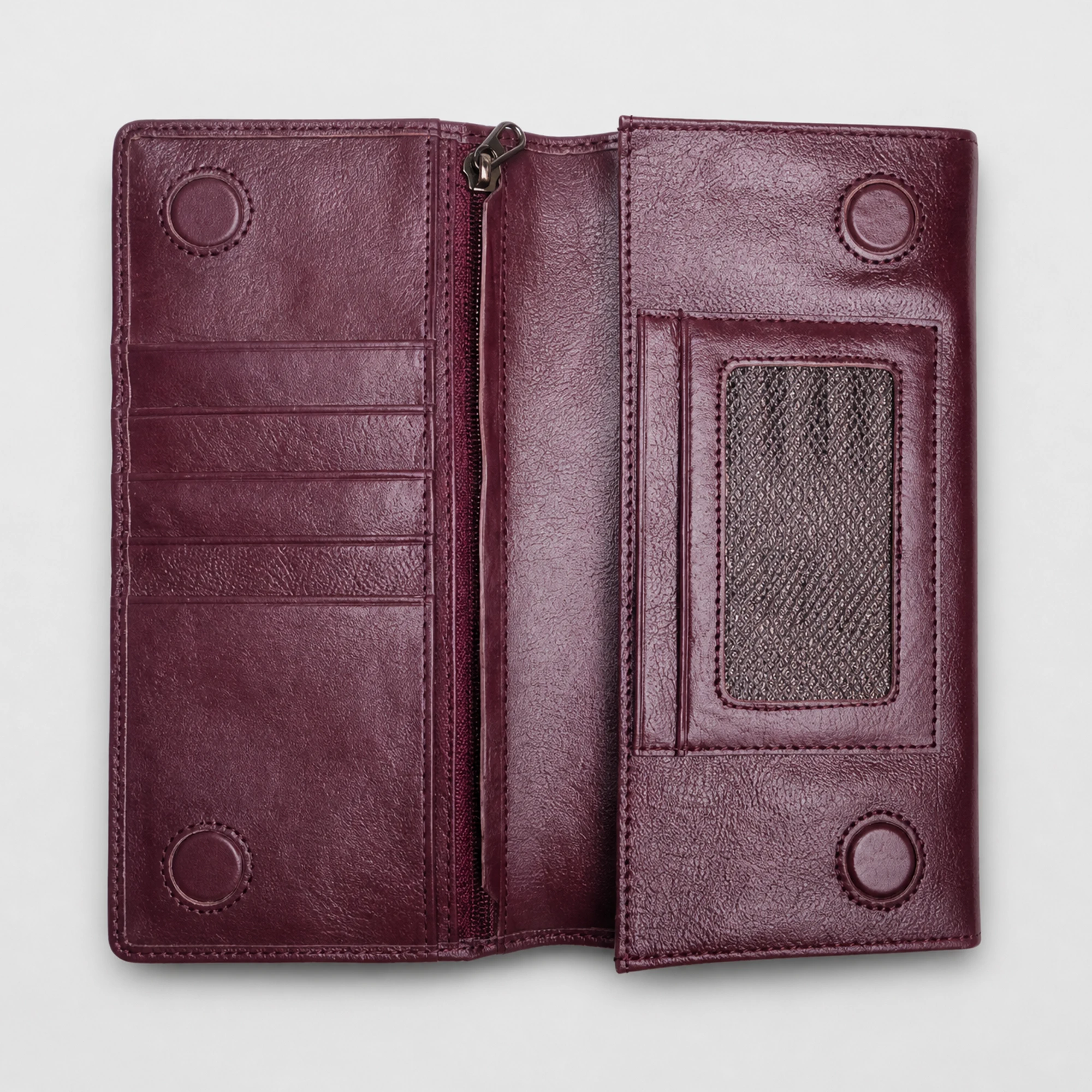 Corsen Z Long Leather Wallet Maroon - DWC111M